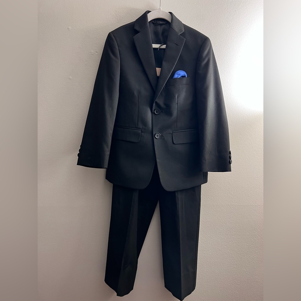 Joseph & Feiss boys two button blazer pants set black 8